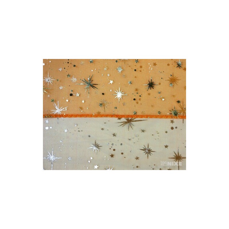 ORGANZA VZOR SZ-49 38cmx9yd*ORANŽOVÁ 076