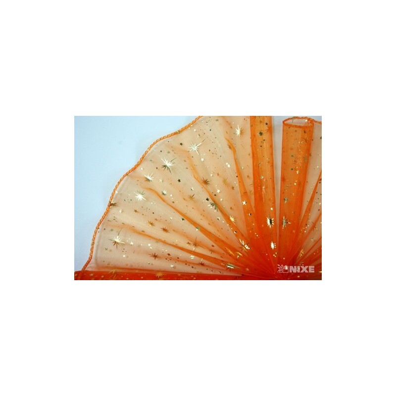 ORGANZA VZOR SZ-49 38cmx9yd*ORANŽOVÁ 076