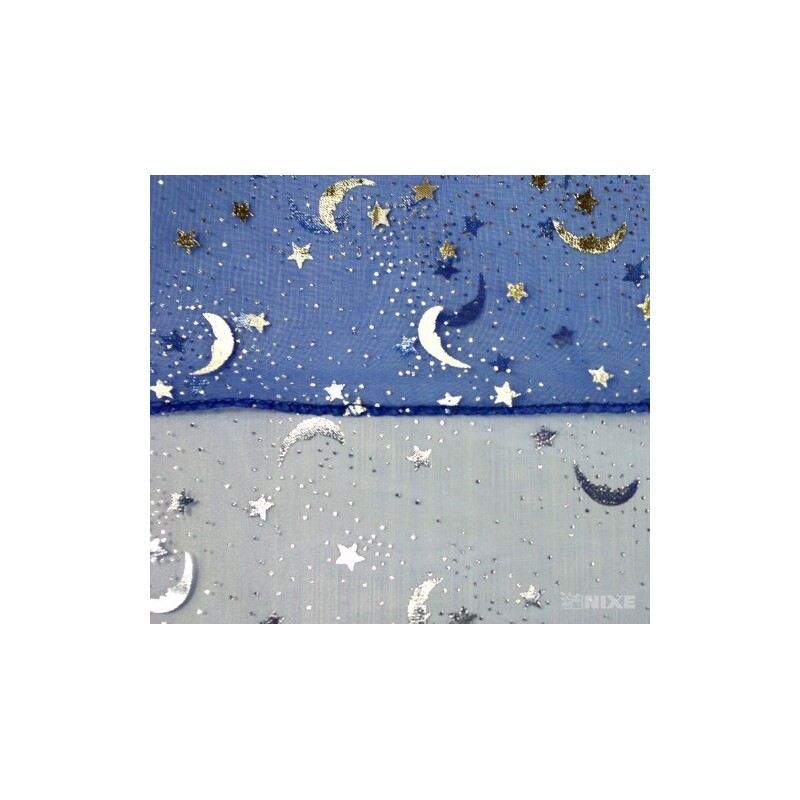 ORGANZA VZOR SZ-74 38cmx9yd*MODRÁ TM. 072