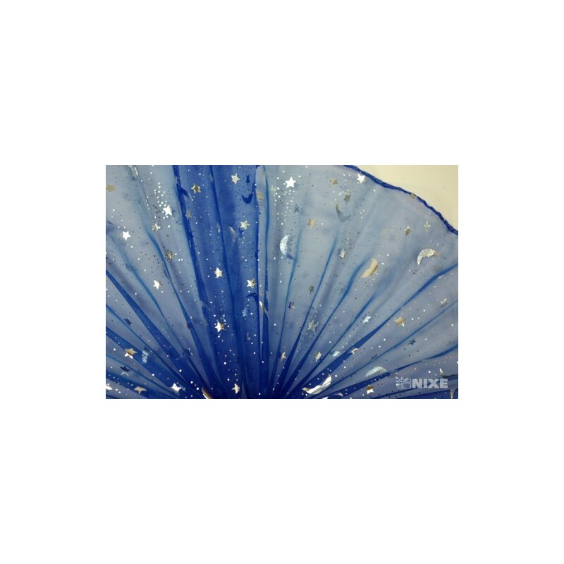 ORGANZA VZOR SZ-74 38cmx9yd*MODRÁ TM. 072