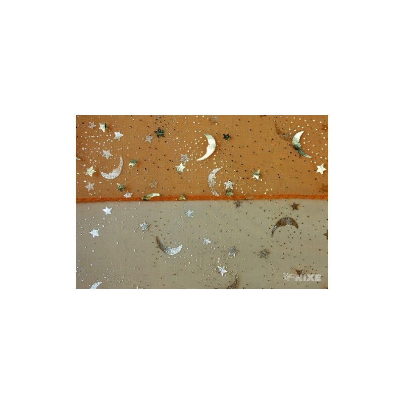 ORGANZA VZOR SZ-74 38cmx9yd*ORANŽOVÁ 076