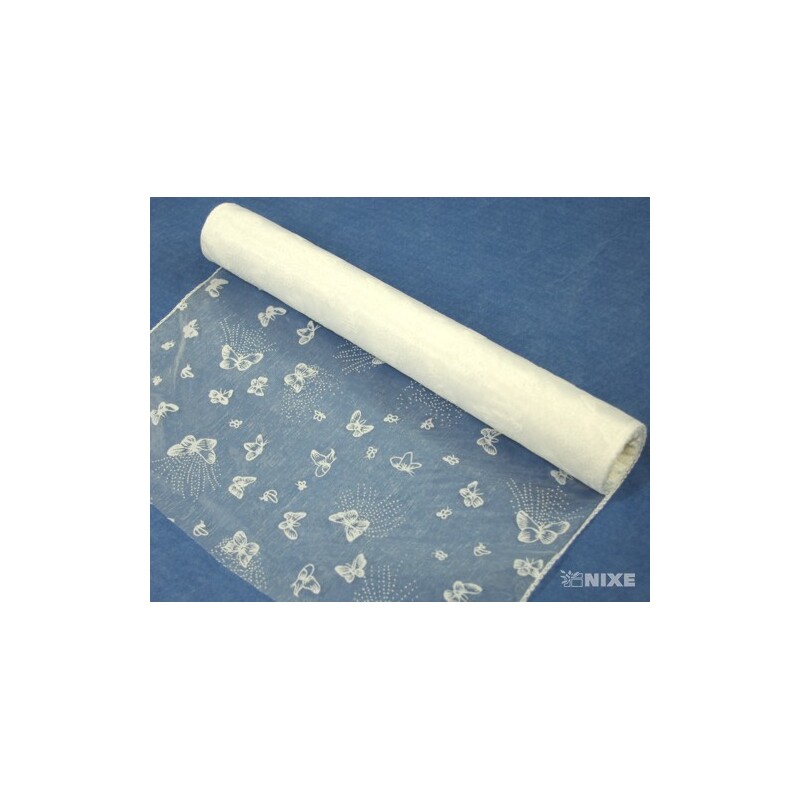 ORGANZA VZOR SZ-52 38cmx9yd*BÍLÁ 001