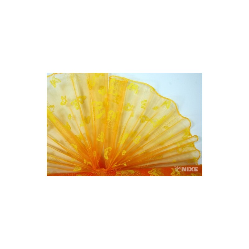 ORGANZA VZOR SZ-52 38cmx9yd*ORANŽOVÁ 113