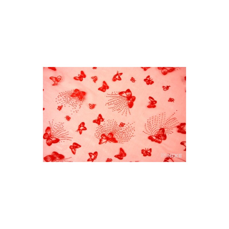 ORGANZA VZOR SZ-52 38cmx9yd*ČERVENÁ 019