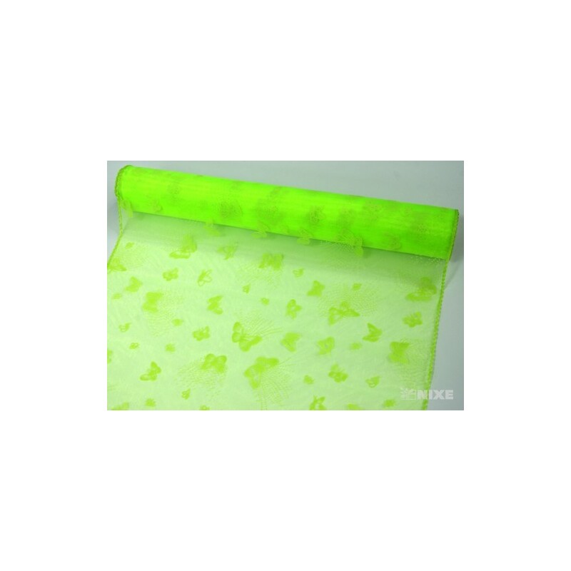 ORGANZA VZOR SZ-52 38cmx9yd*ZELENÁ 048