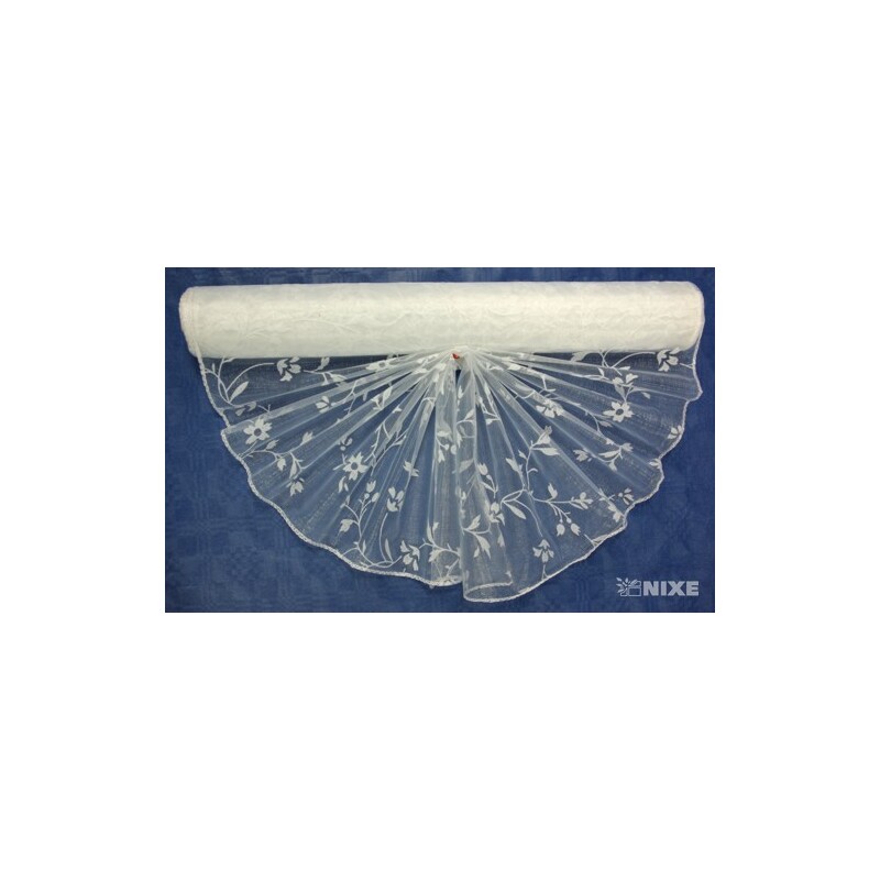 ORGANZA VZOR BS-R034 38cmx9yd*BÍLÁ 001