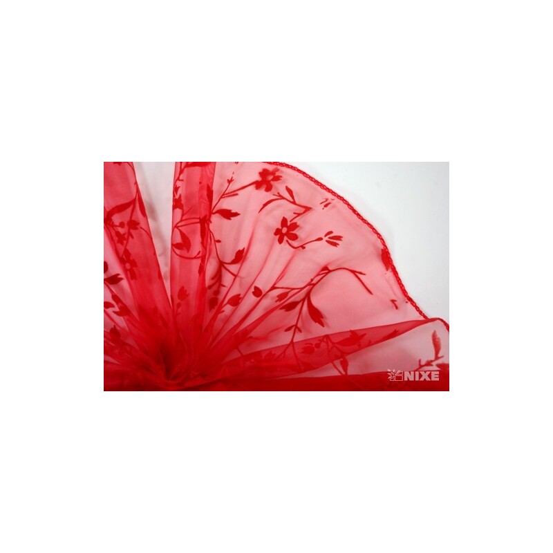 ORGANZA VZOR BS-R034 38cmx9yd*ČERVENÁ 019