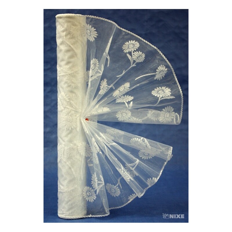 ORGANZA VZOR BS-R037 38cmx9yd*BÍLÁ 001