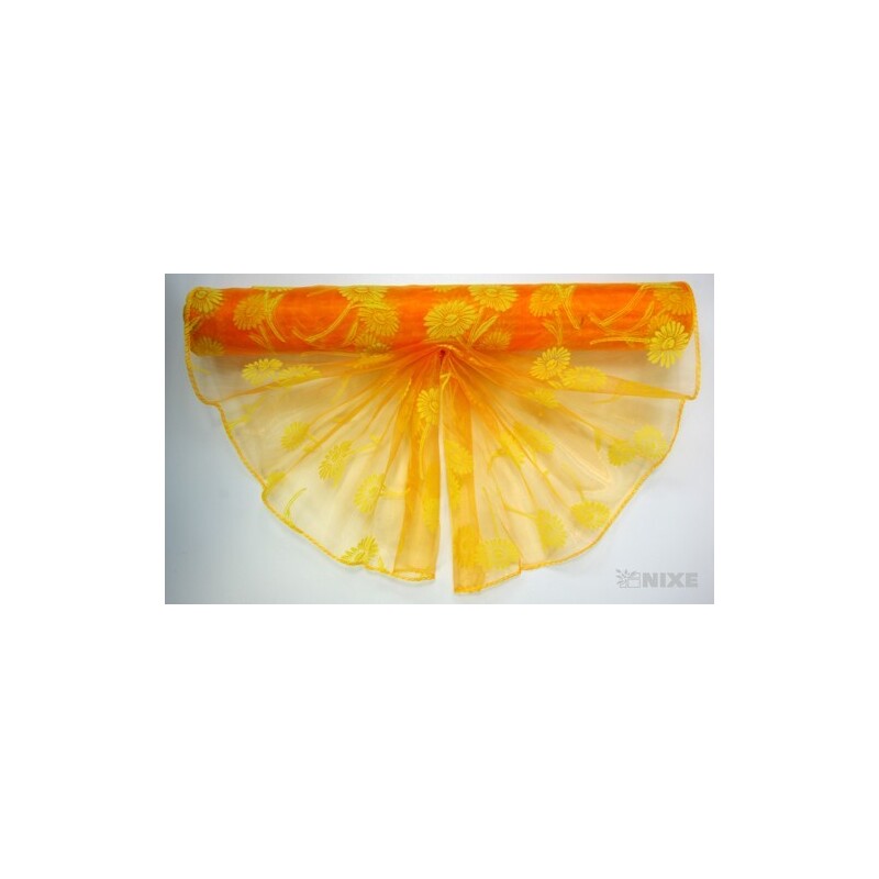 ORGANZA VZOR BS-R037 38cmx9yd*ORANŽOVÁ 113
