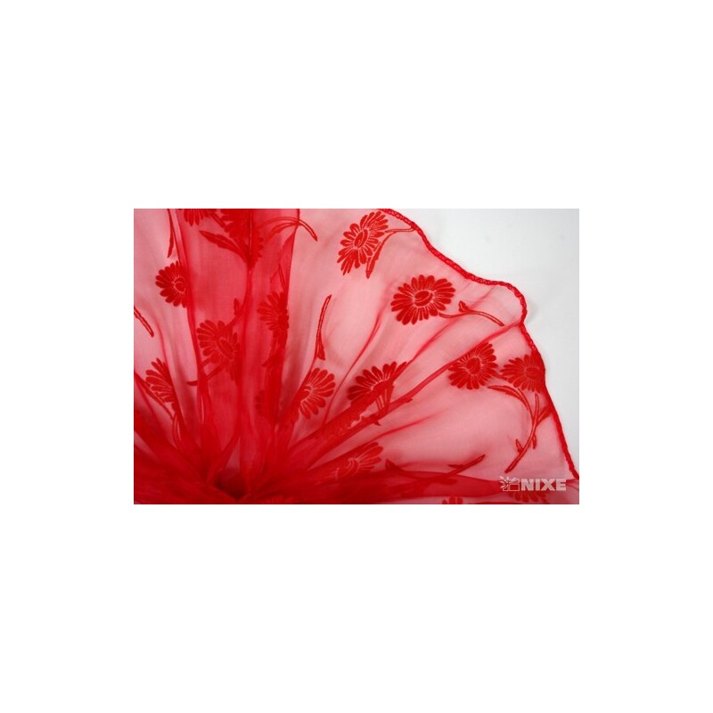 ORGANZA VZOR BS-R037 38cmx9yd*ČERVENÁ 019