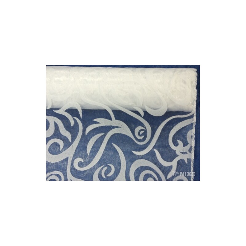 ORGANZA VZOR BS-R033 38cmx9yd*BÍLÁ 001