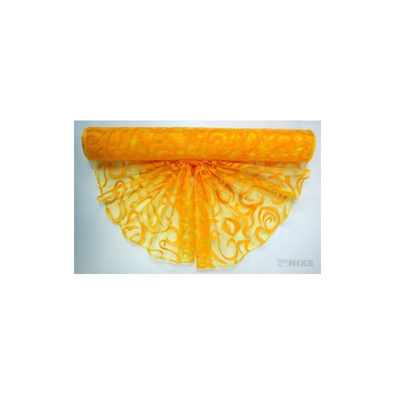 ORGANZA VZOR BS-R033 38cmx9yd*ŽLUTÁ 110