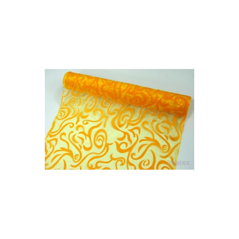 ORGANZA VZOR BS-R033 38cmx9yd*ŽLUTÁ 110