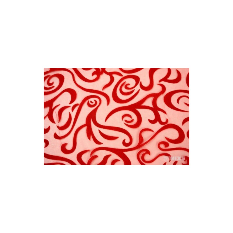 ORGANZA VZOR BS-R033 38cmx9yd*ČERVENÁ 019