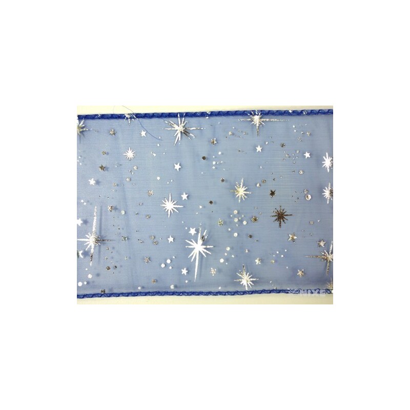 ORGANZA VZOR SZ-49 10cmx10yd*MODRÁ TM. 072