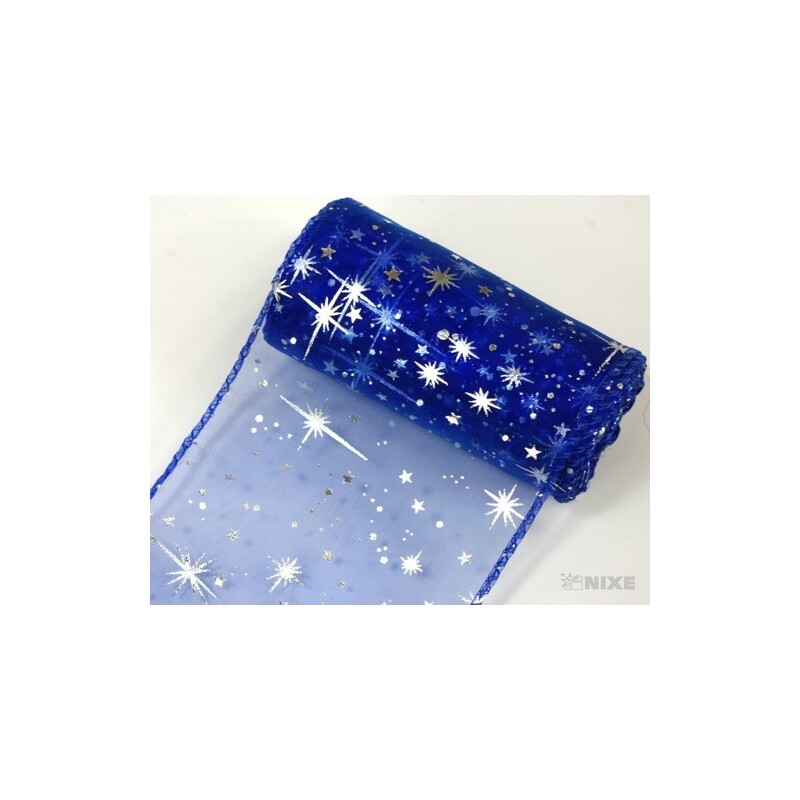 ORGANZA VZOR SZ-49 10cmx10yd*MODRÁ TM. 072