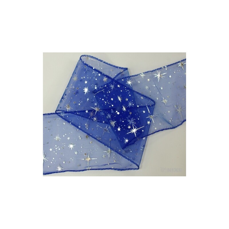 ORGANZA VZOR SZ-49 10cmx10yd*MODRÁ TM. 072