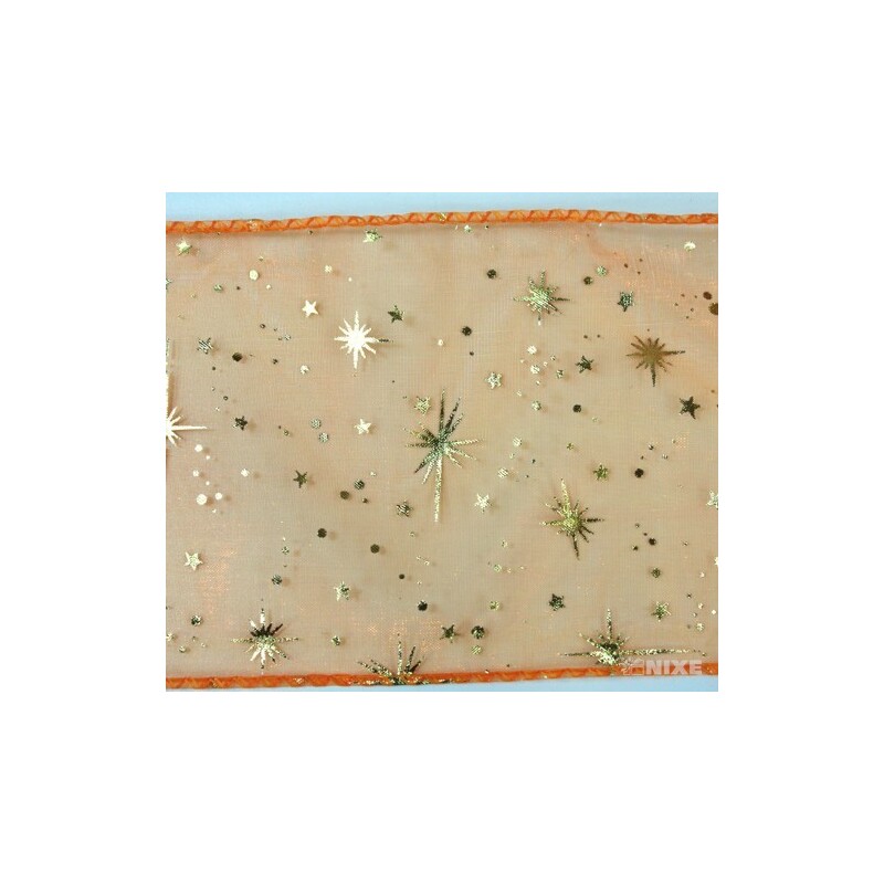 ORGANZA VZOR SZ-49 10cmx10yd*ORANŽOVÁ 076