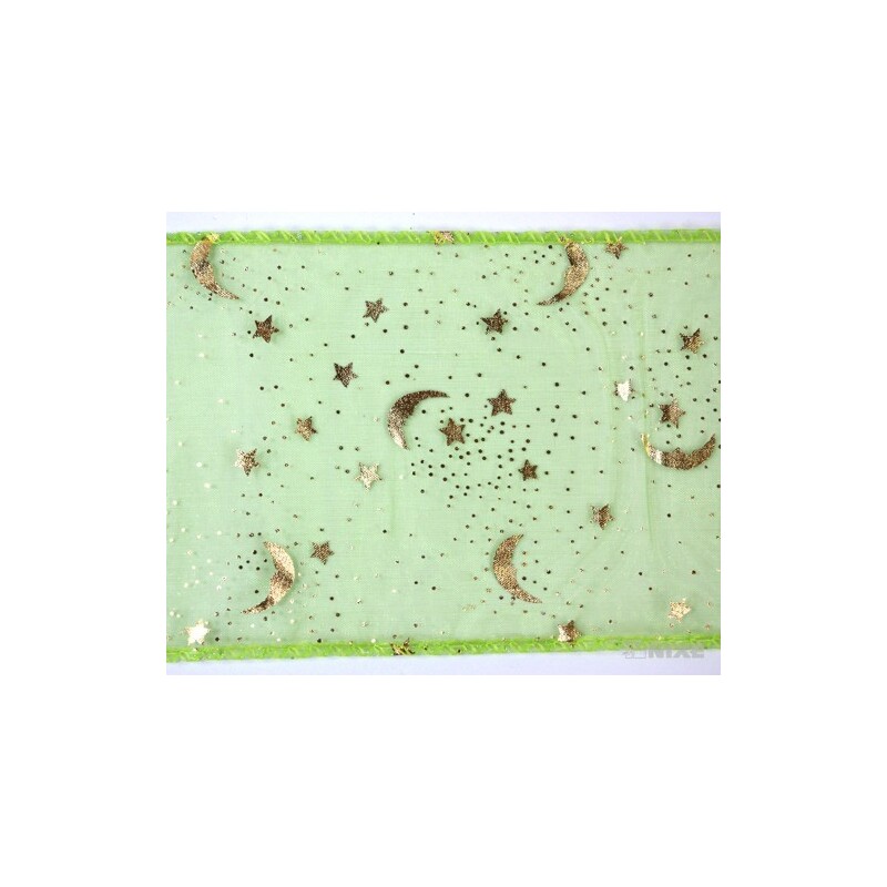 ORGANZA VZOR SZ-74 10cmx10yd*ZELENÁ 035