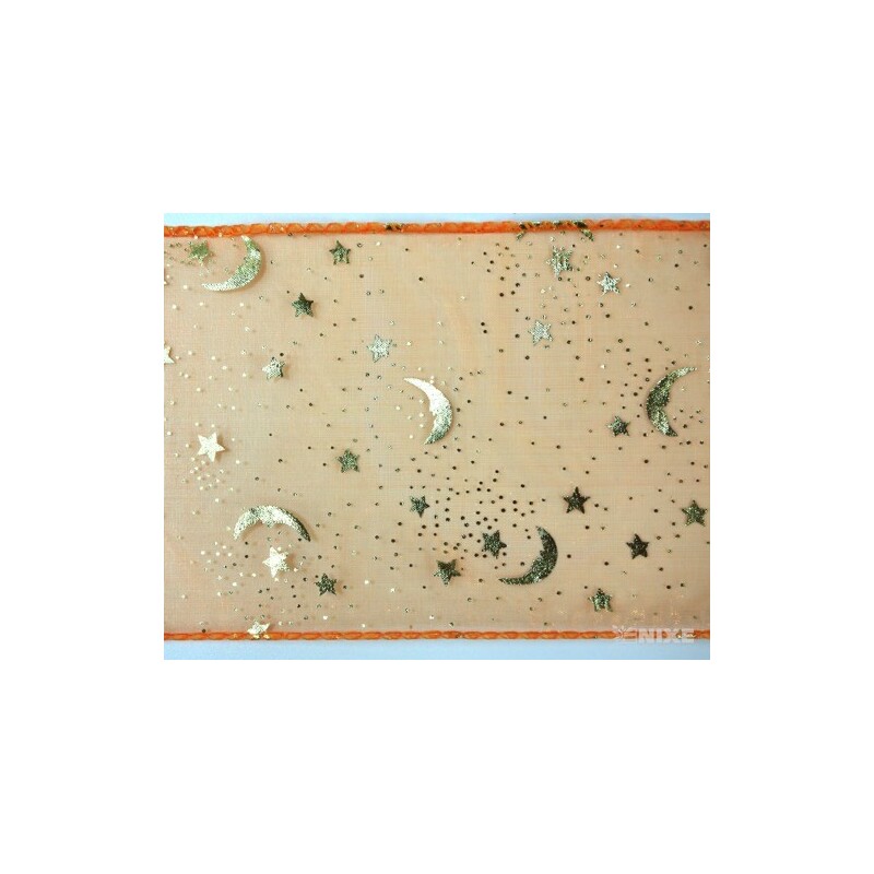 ORGANZA VZOR SZ-74 10cmx10yd*ORANŽOVÁ 076