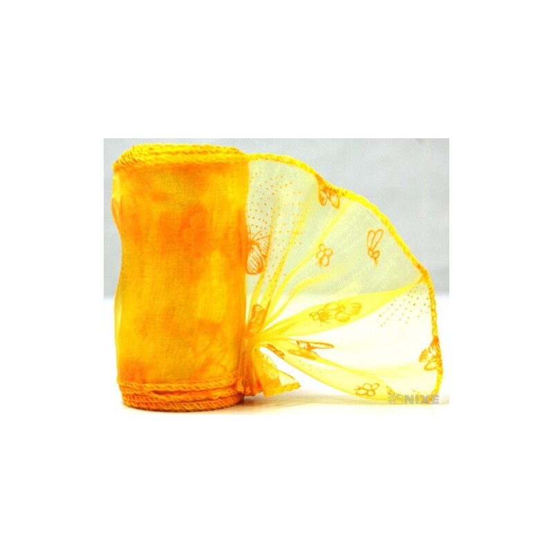 ORGANZA VZOR SZ-52 10cmx10yd*ŽLUTÁ 110