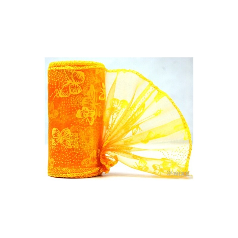 ORGANZA VZOR SZ-52 10cmx10yd*ORANŽOVÁ 113