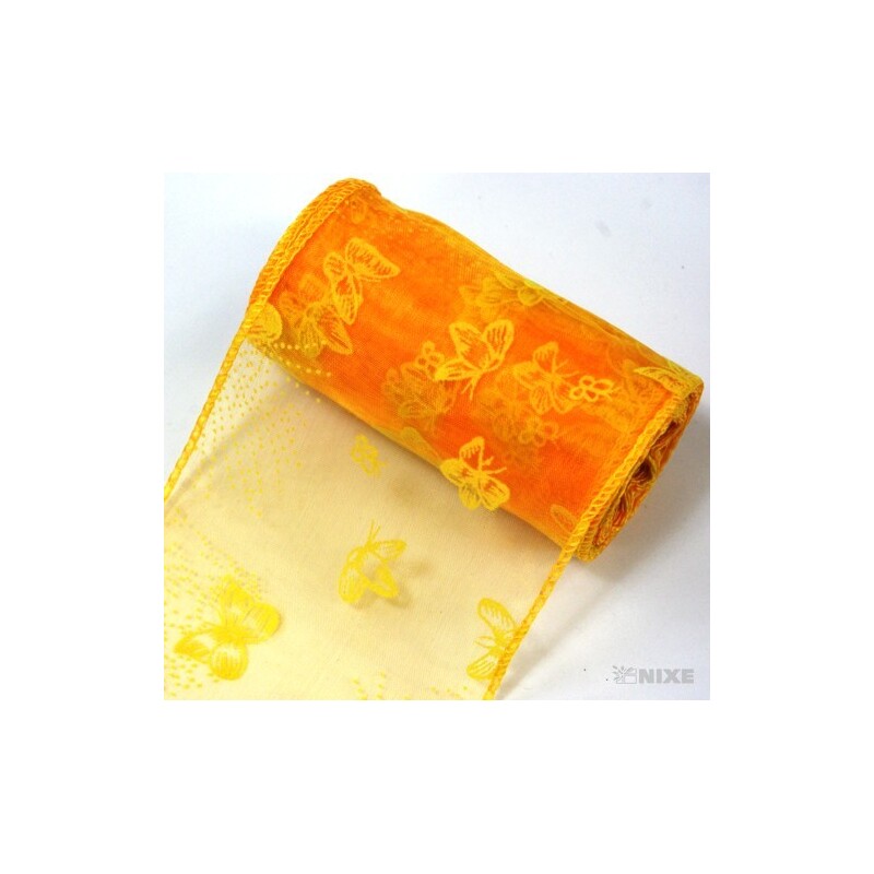 ORGANZA VZOR SZ-52 10cmx10yd*ORANŽOVÁ 113