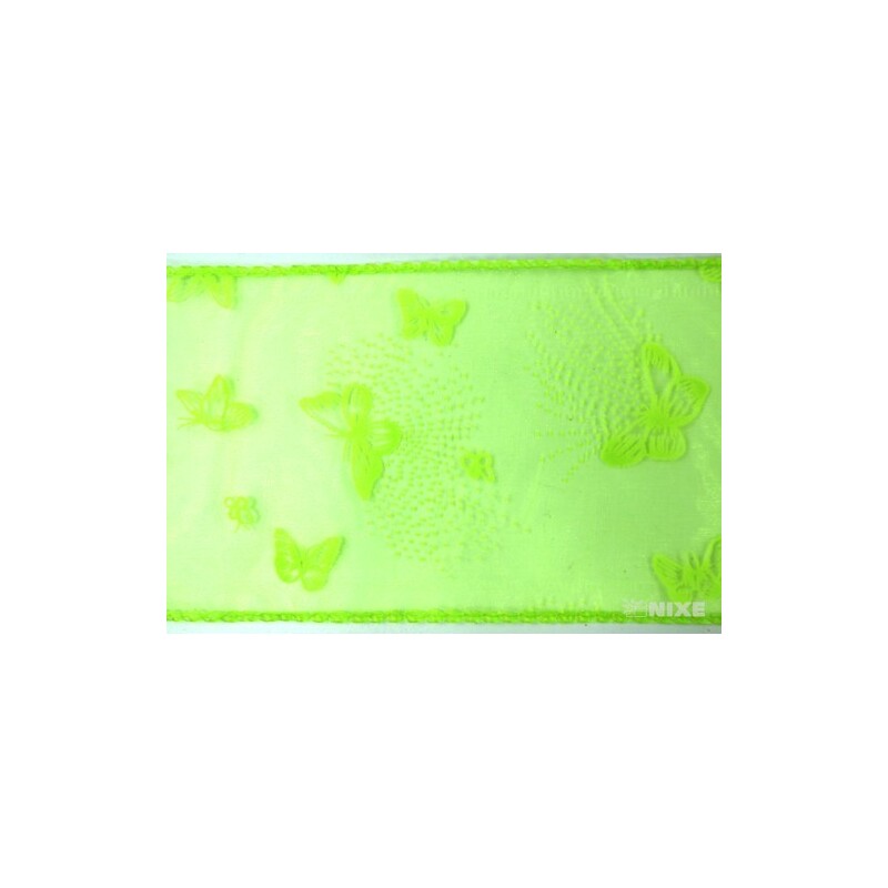 ORGANZA VZOR SZ-52 10cmx10yd*ZELENÁ 048