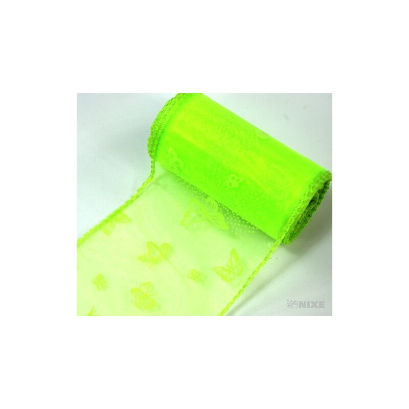 ORGANZA VZOR SZ-52 10cmx10yd*ZELENÁ 048