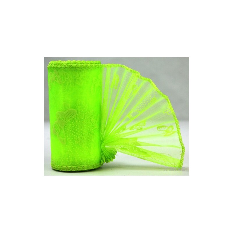 ORGANZA VZOR SZ-52 10cmx10yd*ZELENÁ 048