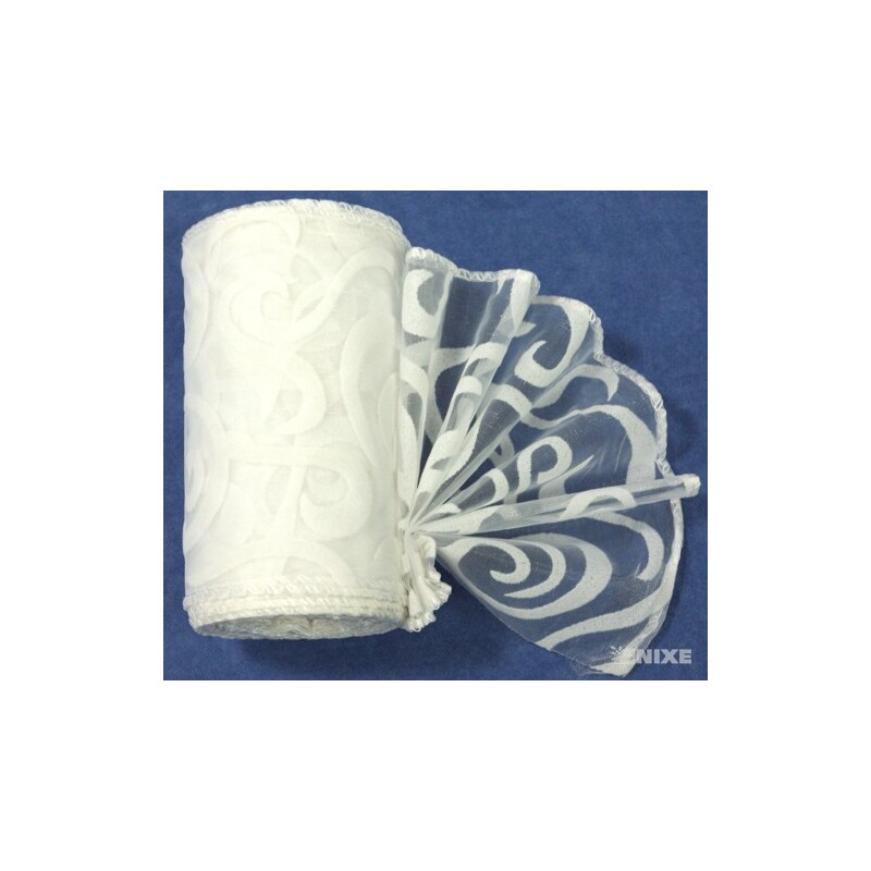 ORGANZA VZOR BS-R033 10cmx10yd*BÍLÁ 001