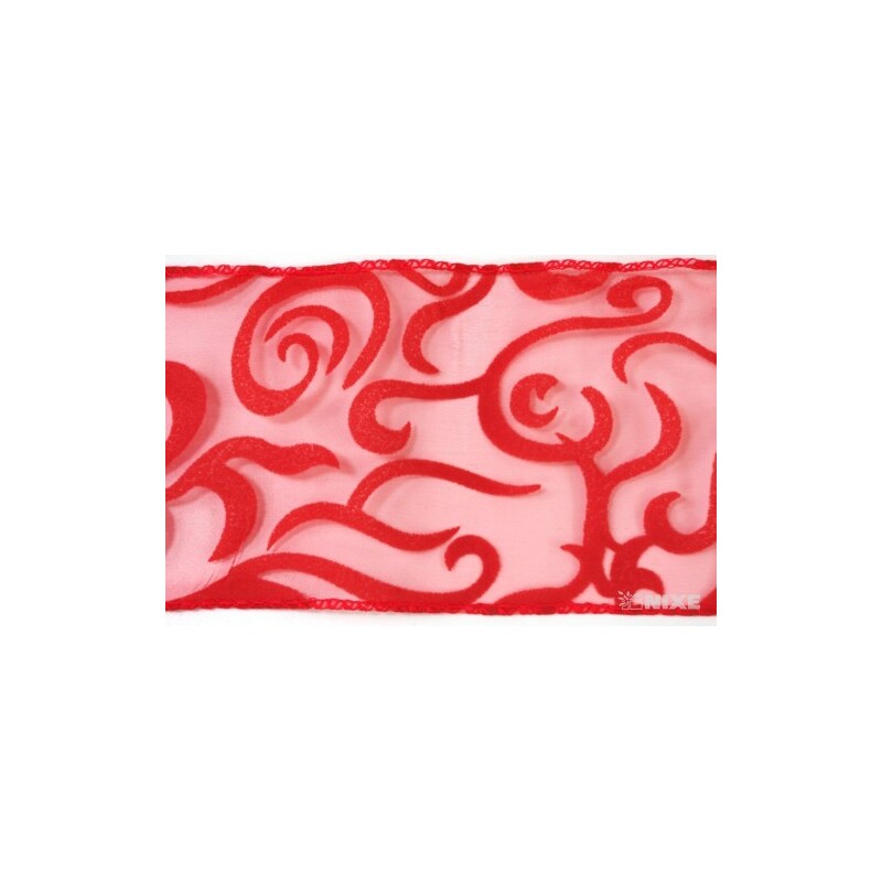 ORGANZA VZOR BS-R033 10cmx10yd*ČERVENÁ 019