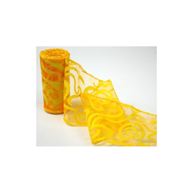 ORGANZA VZOR BS-R033 10cmx10yd*ORANŽOVÁ 113