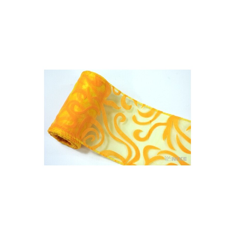 ORGANZA VZOR BS-R033 10cmx10yd*ŽLUTÁ 110