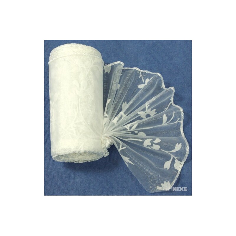 ORGANZA VZOR BS-R034 10cmx10yd*BÍLÁ 001