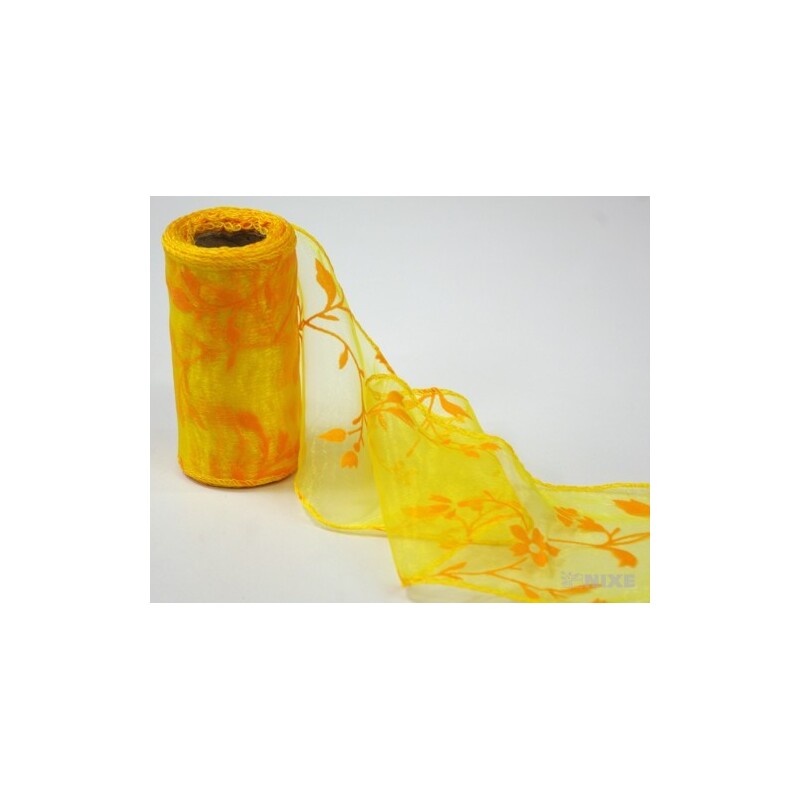 ORGANZA VZOR BS-R034 10cmx10yd*ŽLUTÁ 110