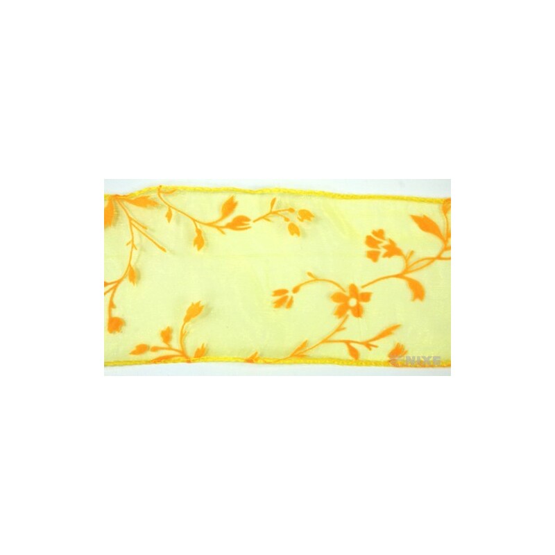 ORGANZA VZOR BS-R034 10cmx10yd*ŽLUTÁ 110