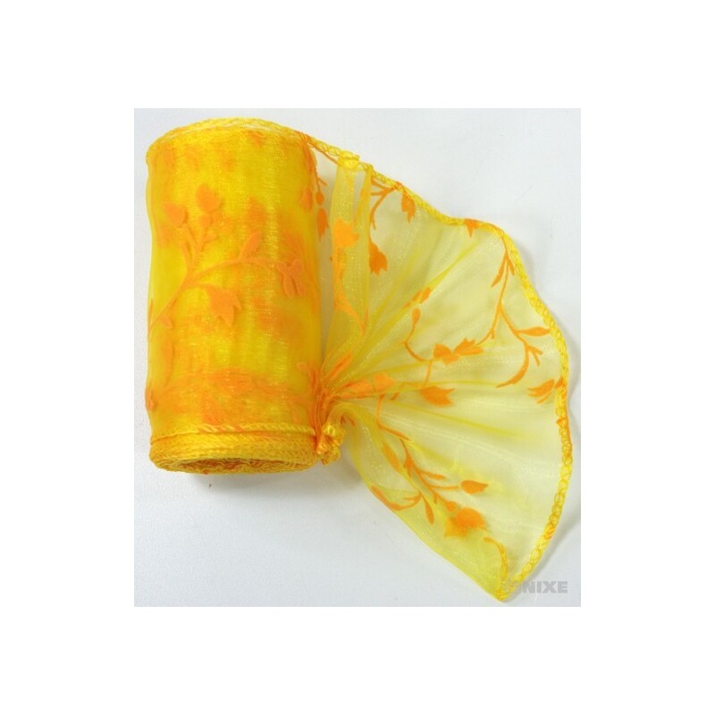 ORGANZA VZOR BS-R034 10cmx10yd*ŽLUTÁ 110