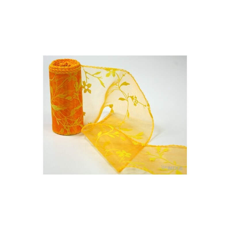 ORGANZA VZOR BS-R034 10cmx10yd*ORANŽOVÁ 113