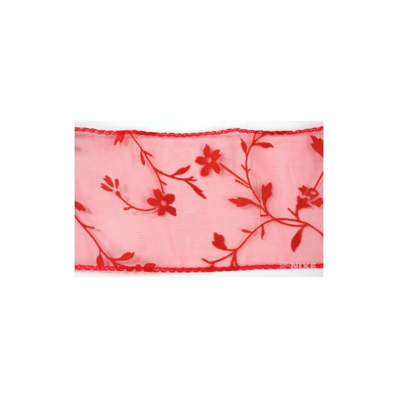 ORGANZA VZOR BS-R034 10cmx10yd*ČERVENÁ 019