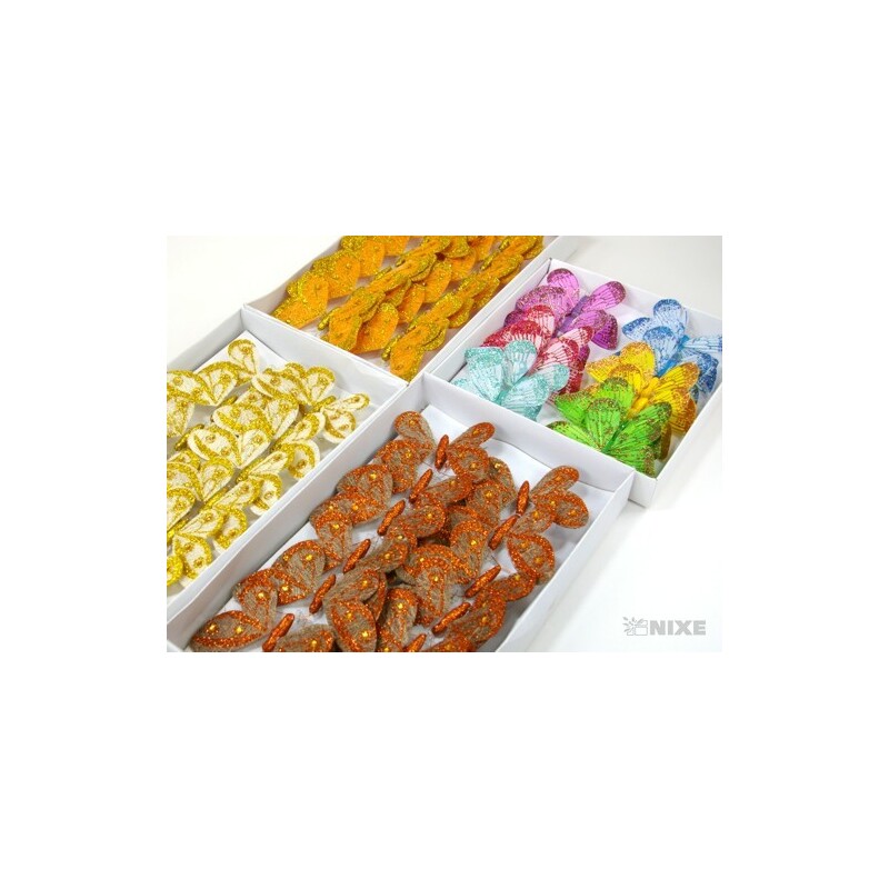 MOTÝL 12cm GLITTER 12ks V+