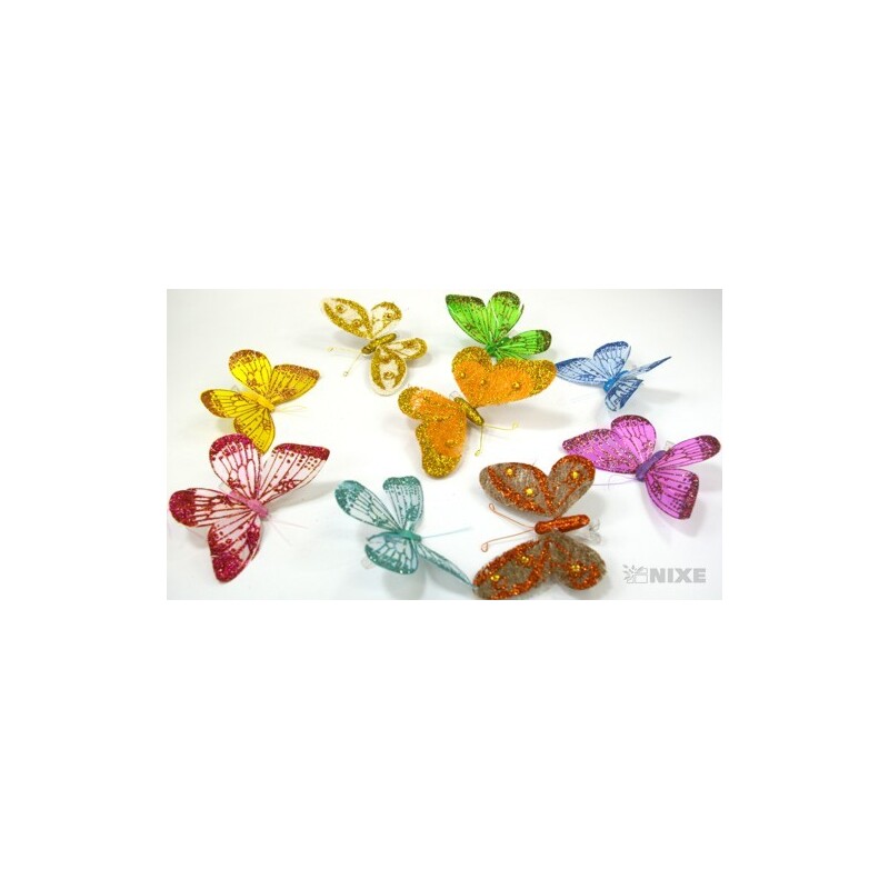 MOTÝL 12cm GLITTER 12ks V+