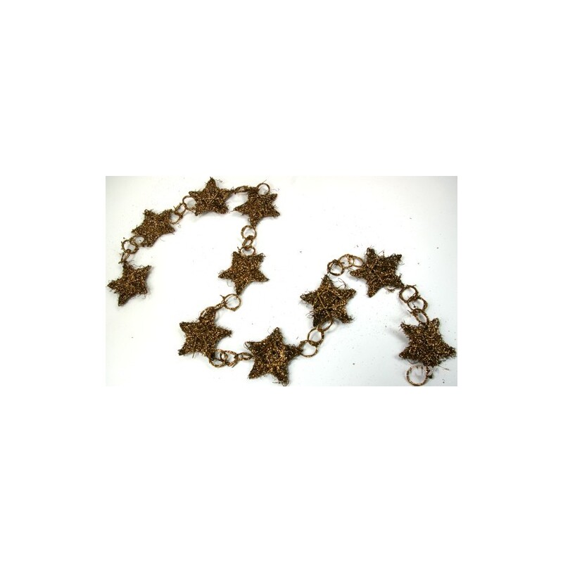 GIRLANDA HVĚZDA 10cm*HNĚDÁ
