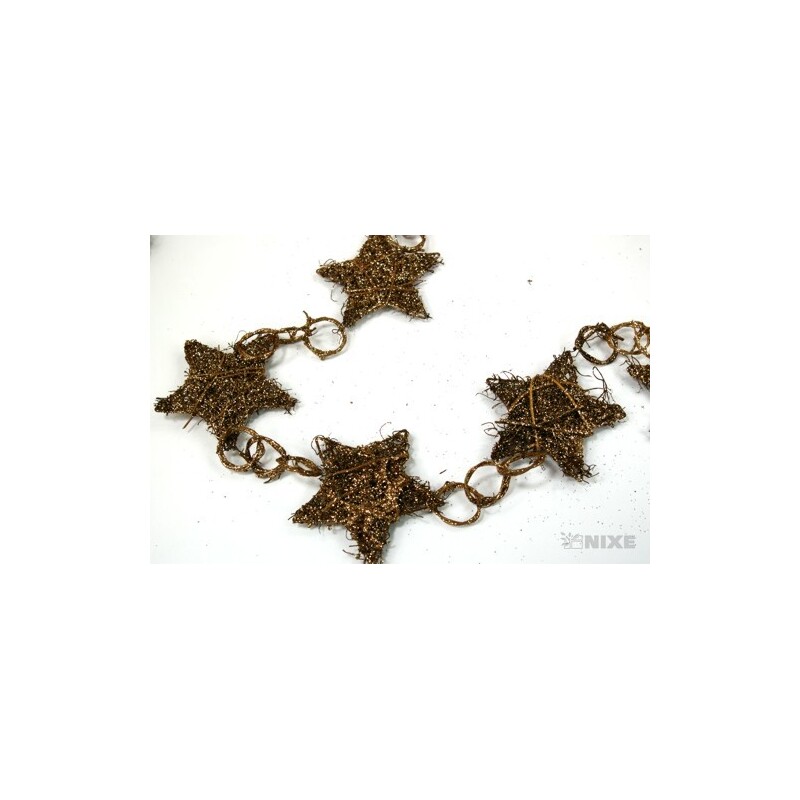 GIRLANDA HVĚZDA 10cm*HNĚDÁ