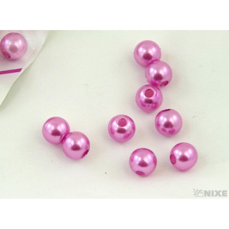 KORÁLKY 8mm cca 208ks*RŮŽOVÁ TM.