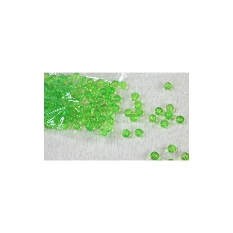 KORÁLKY 8mm cca 208ks ČIRÉ*ZELENÁ