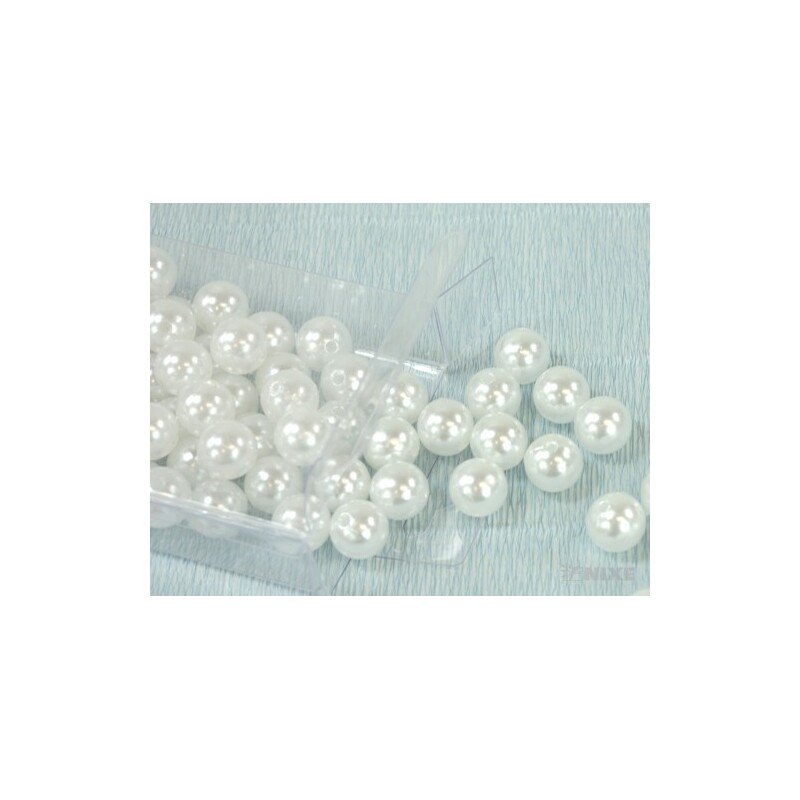 KORÁLKY 14mm 72ks*BÍLÁ