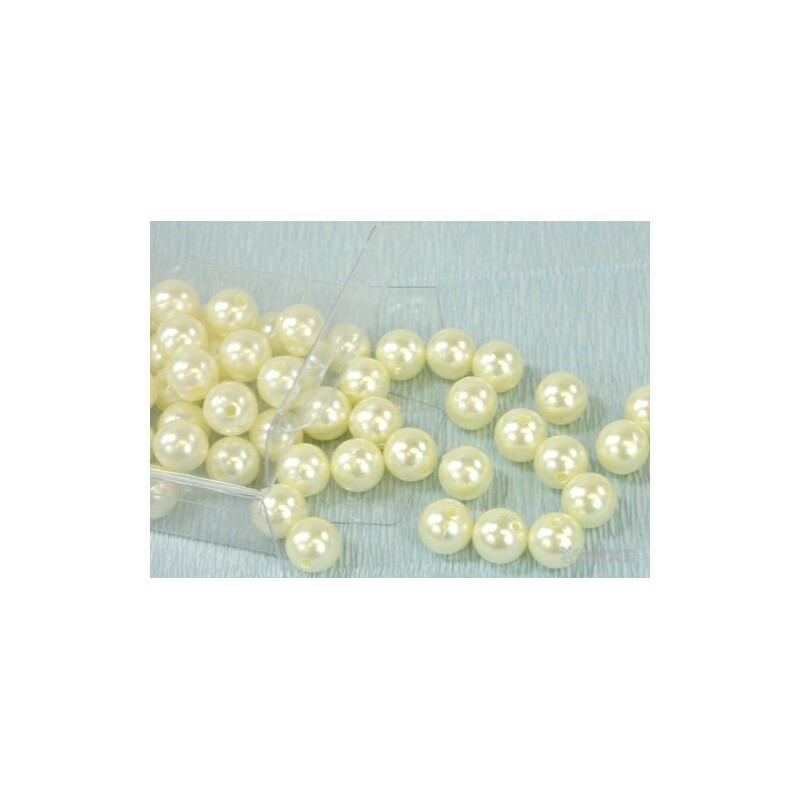 KORÁLKY 14mm 72ks*KRÉMOVÁ