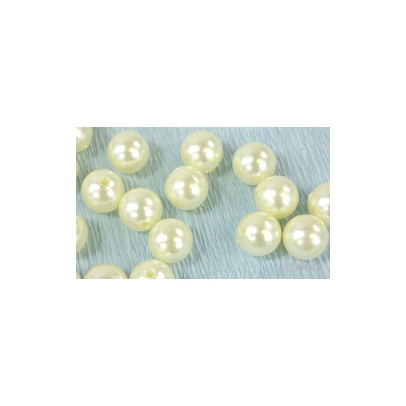 KORÁLKY 14mm 72ks*KRÉMOVÁ