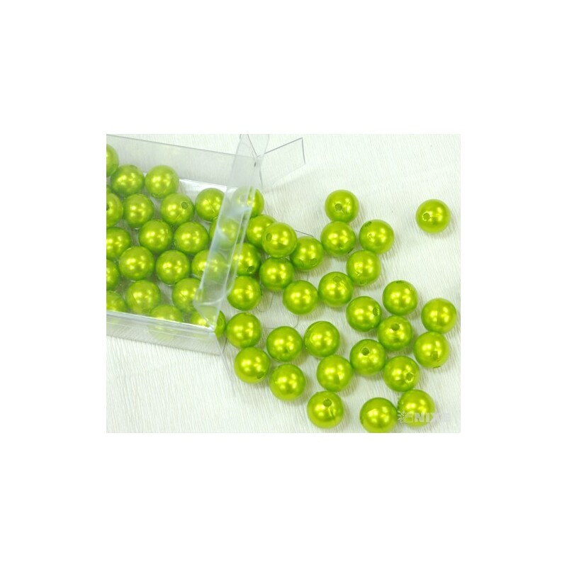 KORÁLKY 14mm 72ks*ZELENÁ SV.